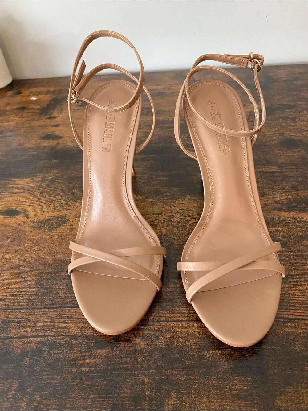 Steve Madden Jypsey Tan Strappy High Heel Sandals